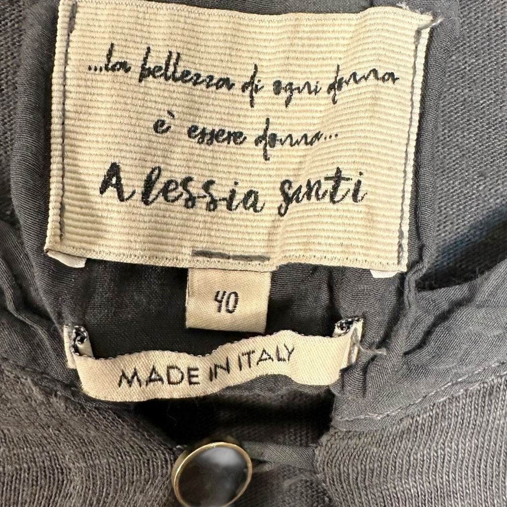 Alessia Santi Italian Subversive Artsy LagenLook Lightweight Peplum Top Large 40 - Picture 10 of 11